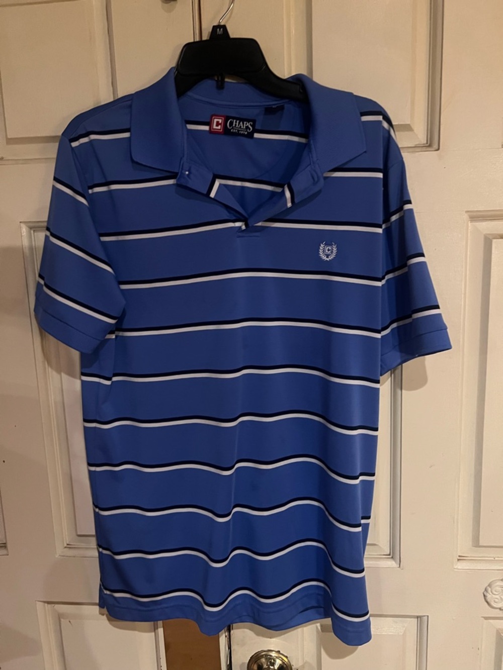 Chaps Men's Royal Blue Striped Polo Shirt